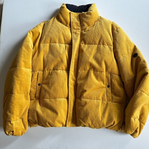 NATIVE YOUTH Yellow Pathfinder Corduroy Quilted Puffer Jacket - Men's XL - Picture 2 of 11